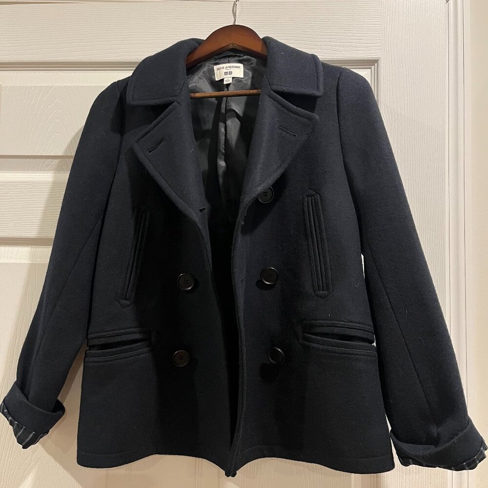 Uniqlo x Ines de la Fressange Paris Navy Wool Blend Peacoat S